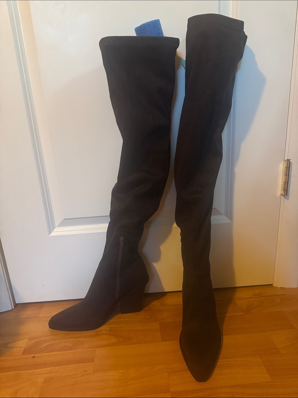 Katy Perry the city girl otk strech heel faux suede brown knee high boot size 9m